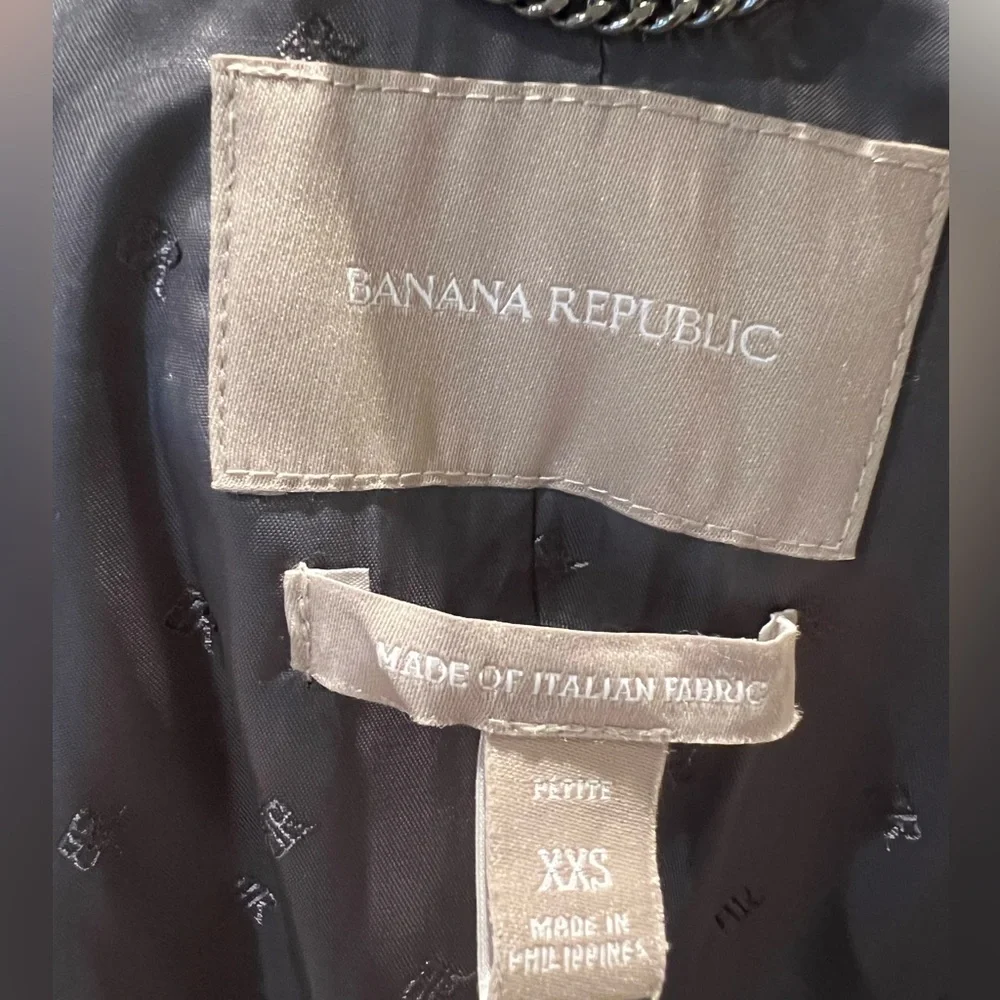 Banana Republic Grey Italian Wool with Bow Belt Coat, XXSP - Picture 3 of 6